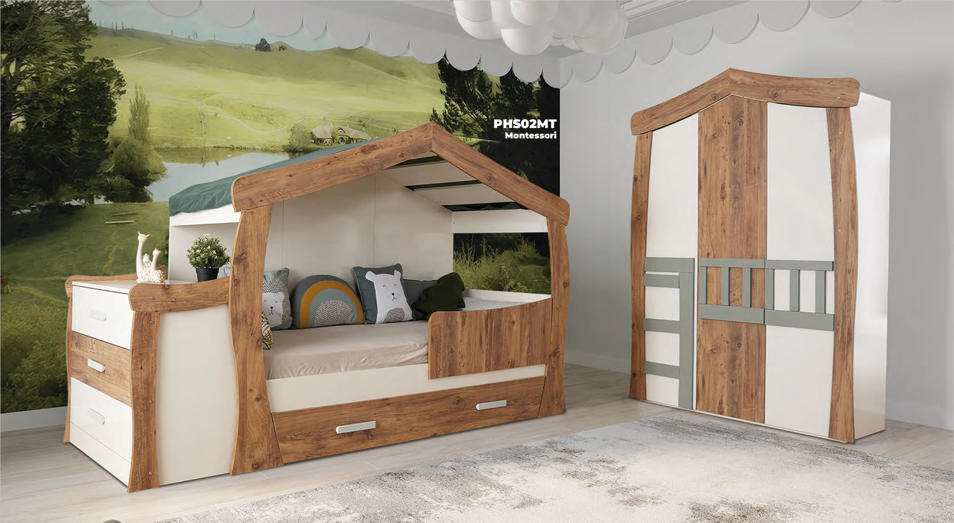 Houten hutbed